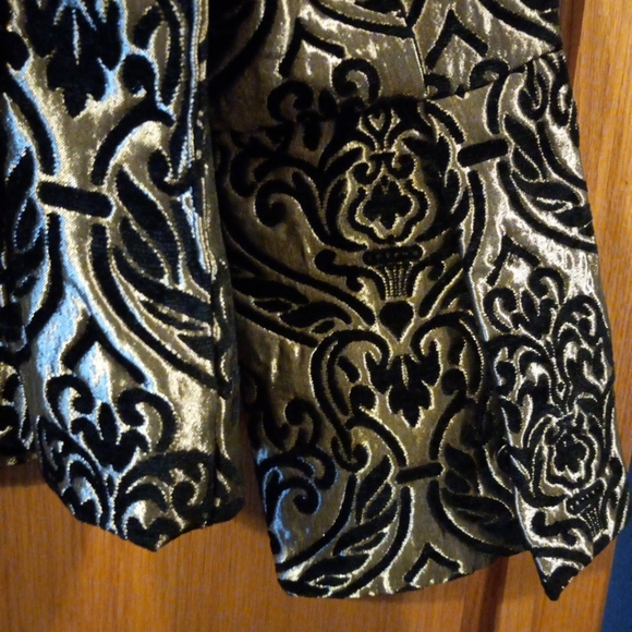 vintage newport news blazer metallic & black 26 long 20 armpit sz 14 snap closur - Picture 3 of 7